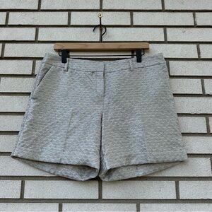 iBlues Made in Italy Metallic Jacquard Dress Shorts Silver Beige Cuffed 10